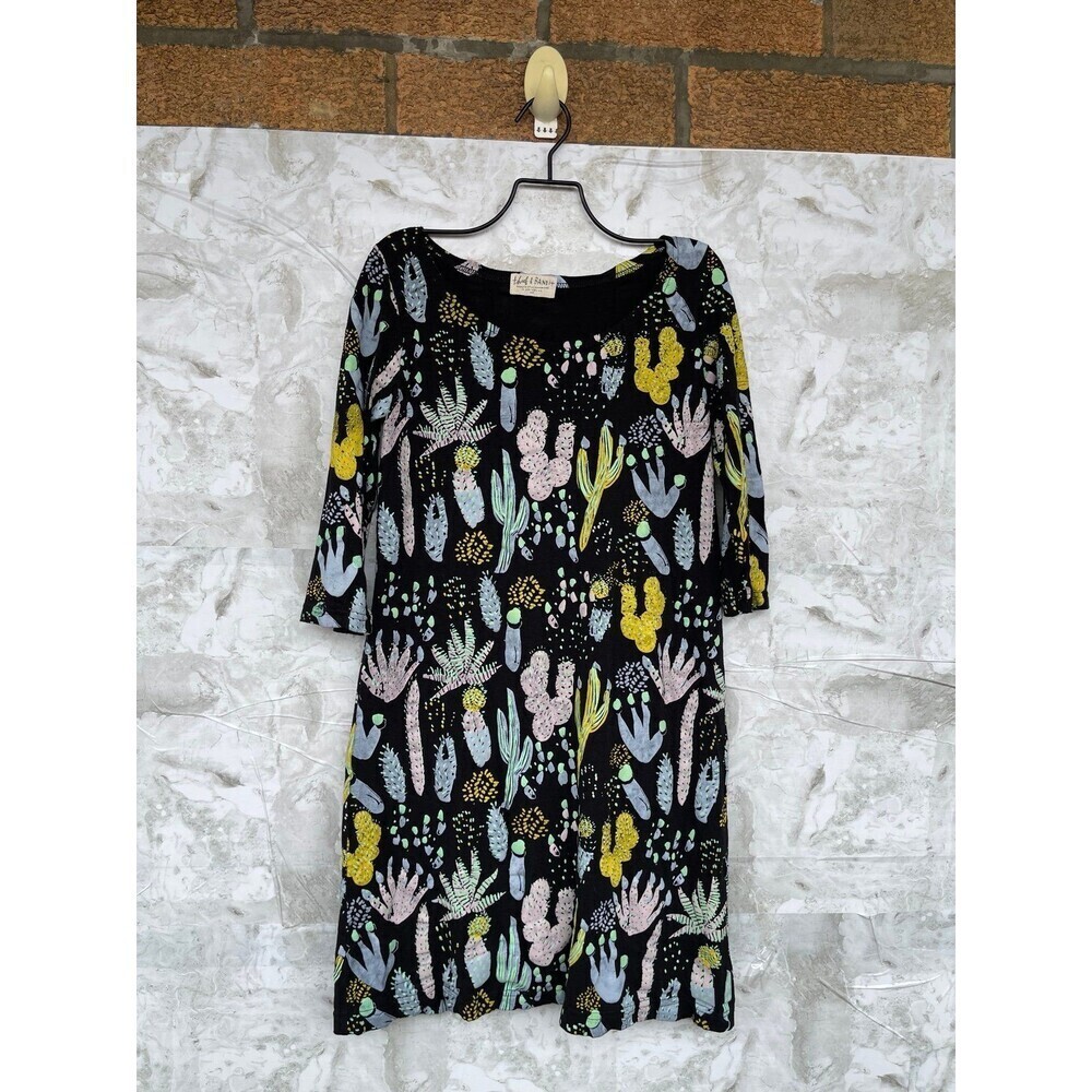 THIEF AND BANDIT Floral Cactus Saguaro HAND PAINTED TUNIC DRESS SMALL